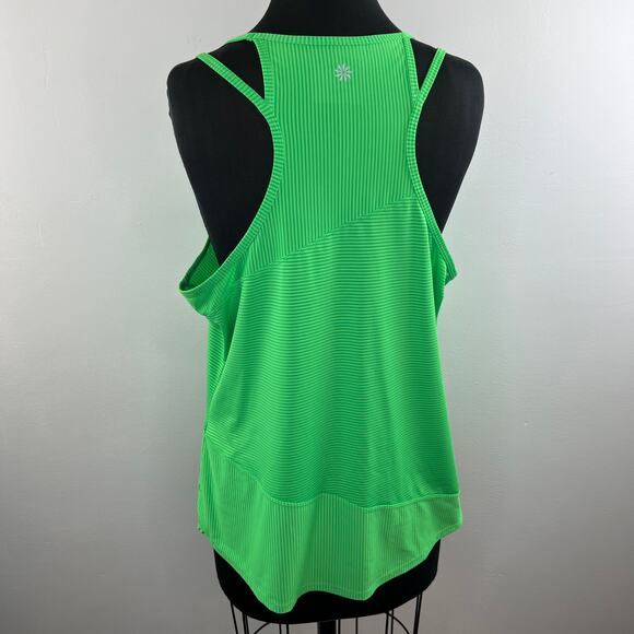 ATHLETA Speedsetter Green Striped Sleeveless Racerback Double Strap Tank Size XL - Picture 3 of 6